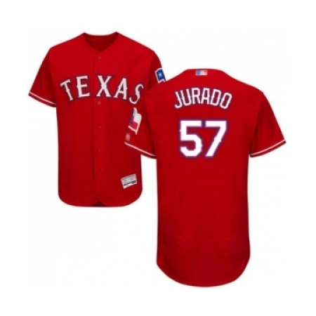 Men's Texas Rangers #57 Ariel Jurado Red Alternate Flex Base Authentic Collection Baseball Player Jersey