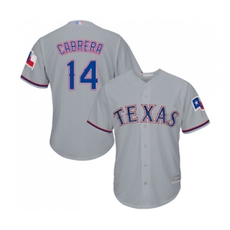 Men's Texas Rangers #14 Asdrubal Cabrera Replica Grey Road Cool Base Baseball Jersey