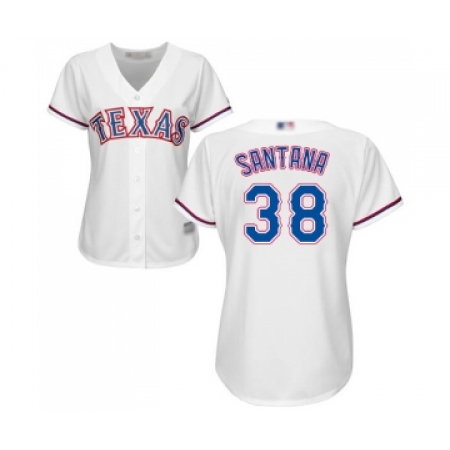 Women's Texas Rangers #38 Danny Santana Replica White Home Cool Base Baseball Jersey
