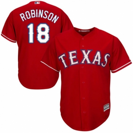Men's Majestic Texas Rangers #18 Drew Robinson Replica Royal Blue Alternate 2 Cool Base MLB Jersey