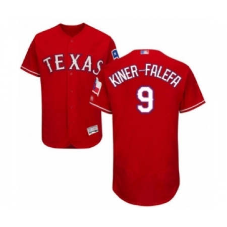Men's Texas Rangers #9 Isiah Kiner-Falefa Red Alternate Flex Base Authentic Collection Baseball Player Jersey