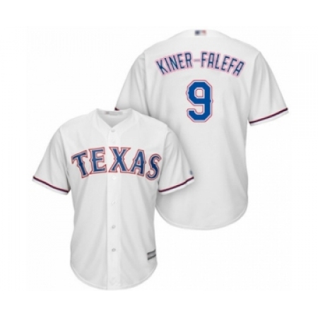 Youth Texas Rangers #9 Isiah Kiner-Falefa Authentic White Home Cool Base Baseball Player Jersey