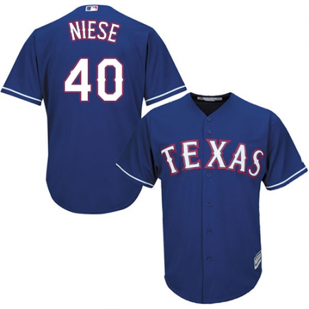 Youth Majestic Texas Rangers #49 Jon Niese Authentic Royal Blue Alternate 2 Cool Base MLB Jersey