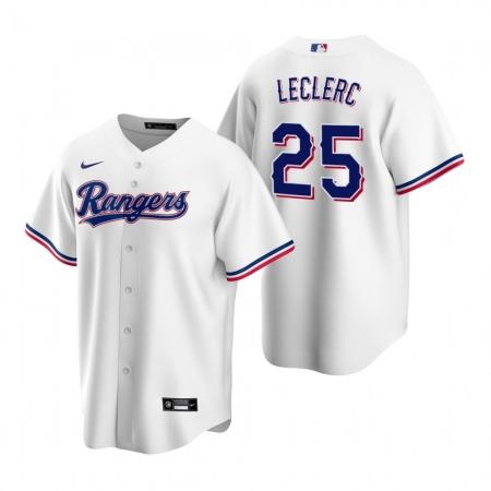 Men's Nike Texas Rangers #25 Jose Leclerc White Home Stitched Baseball Jersey
