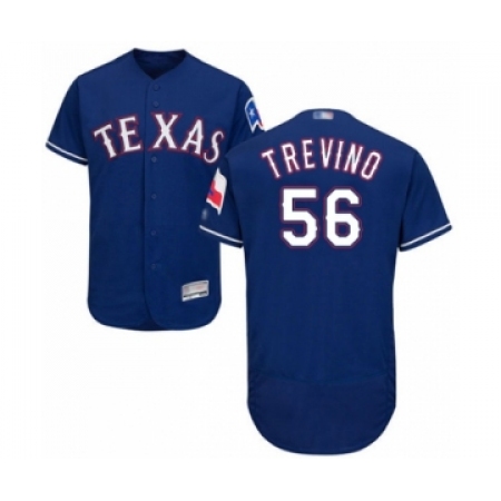 Men's Texas Rangers #56 Jose Trevino Royal Blue Alternate Flex Base Authentic Collection Baseball Player Jersey