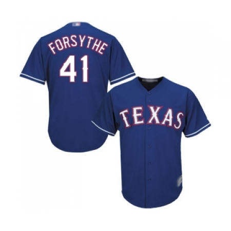 Youth Texas Rangers #41 Logan Forsythe Replica Royal Blue Alternate 2 Cool Base Baseball Jersey