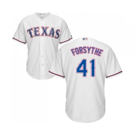 Youth Texas Rangers #41 Logan Forsythe Replica White Home Cool Base Baseball Jersey