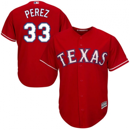 Youth Majestic Texas Rangers #33 Martin Perez Authentic Red Alternate Cool Base MLB Jersey