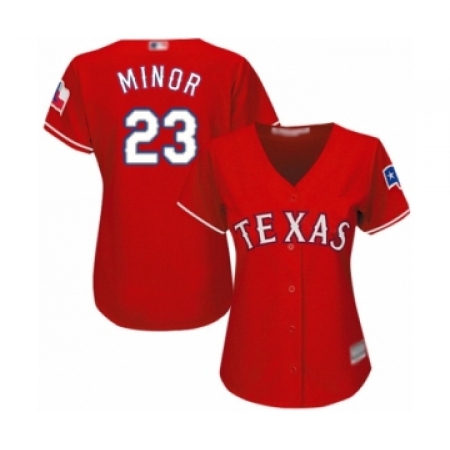 Women's Texas Rangers #23 Mike Minor Authentic Red Alternate Cool Base Baseball Jersey