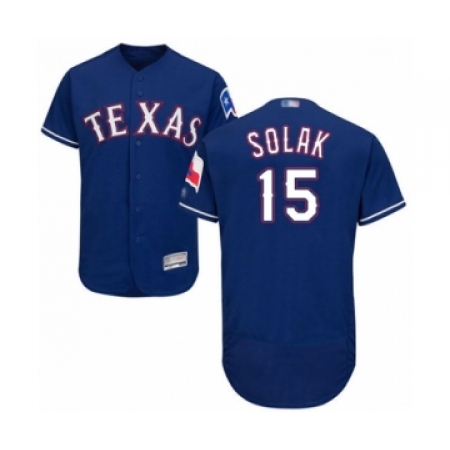 Men's Texas Rangers #15 Nick Solak Royal Blue Alternate Flex Base Authentic Collection Baseball Player Jersey