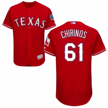 Men's Majestic Texas Rangers #61 Robinson Chirinos Red Alternate Flex Base Authentic Collection MLB Jersey