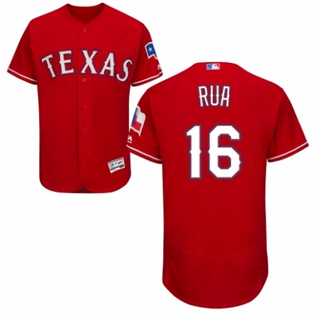 Men's Majestic Texas Rangers #16 Ryan Rua Red Alternate Flex Base Authentic Collection MLB Jersey