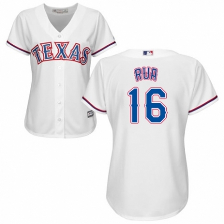 Women's Majestic Texas Rangers #16 Ryan Rua Authentic White Home Cool Base MLB Jersey