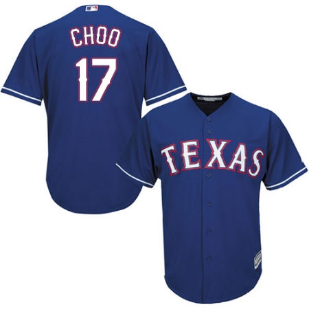 Men's Majestic Texas Rangers #17 Shin-Soo Choo Replica Royal Blue Alternate 2 Cool Base MLB Jersey