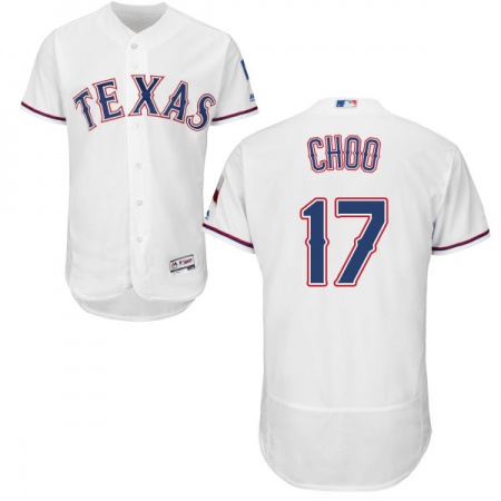 Men's Majestic Texas Rangers #17 Shin-Soo Choo White Home Flex Base Authentic Collection MLB Jersey